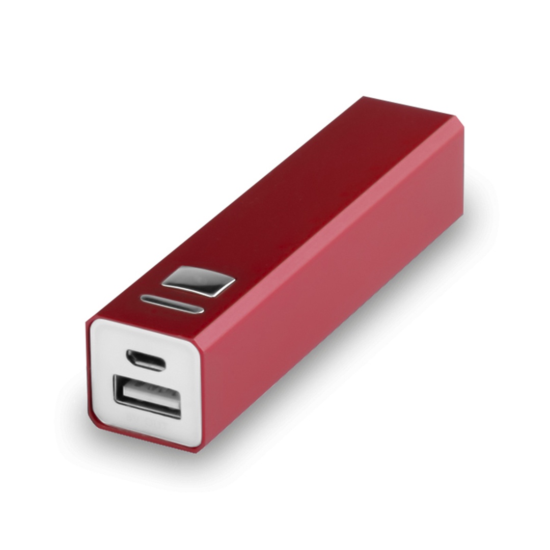 Premium metal Powerbank 2600 mAh - rood
