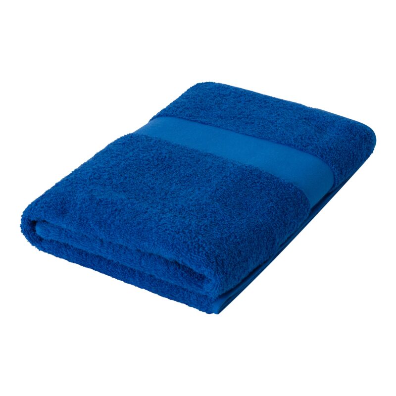 Geborduurde handdoeken 140 x 70 cm Blauw